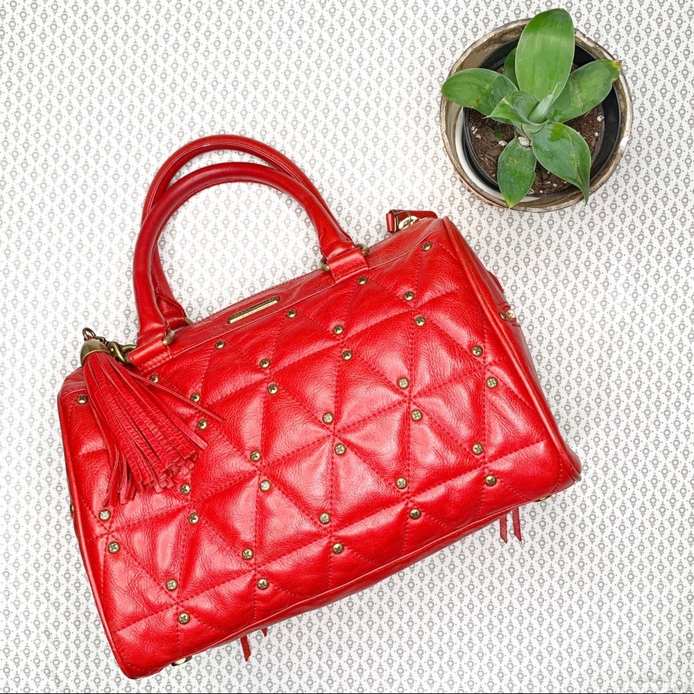 Rebecca Minkoff Flame Quilted Red Leather Satchel